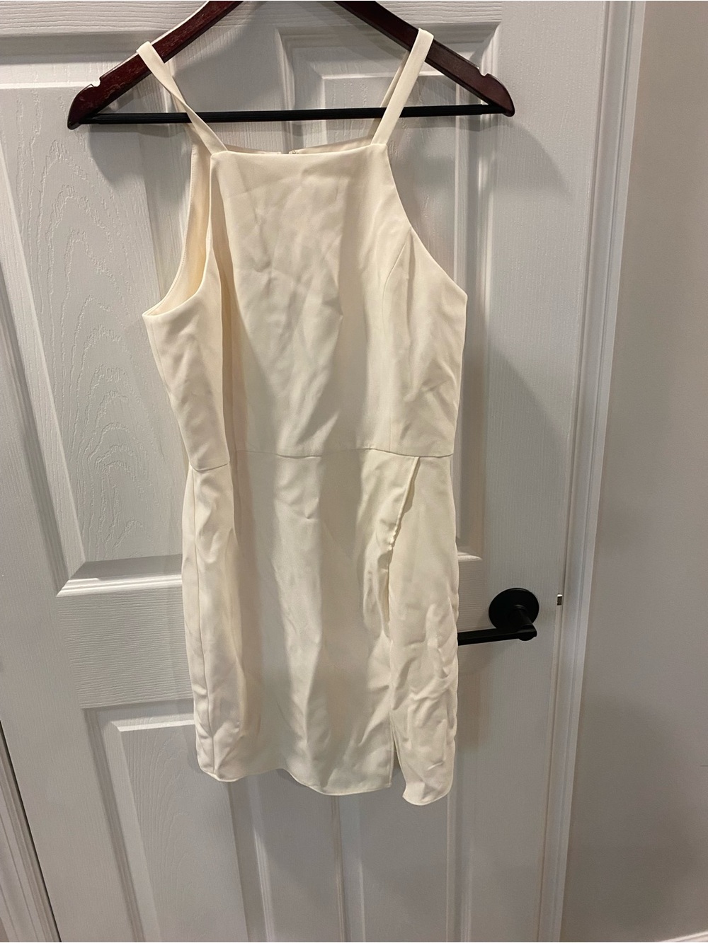 Amanda Uprichard Classic Cream Halter Mini Dress - Medium